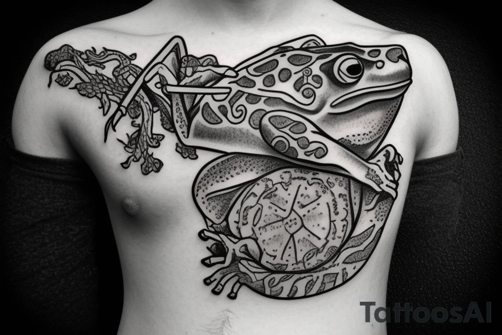 Frog with blade tattoo idea