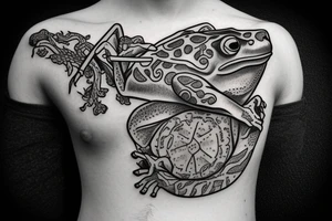 Frog with blade tattoo idea