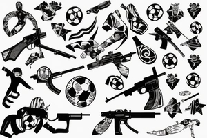 Arsenal football club gun with anime girl tattoo idea