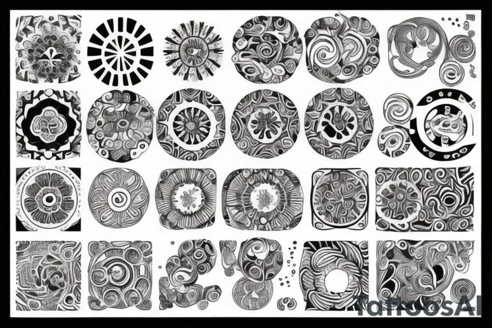 a pattern of circles tattoo idea