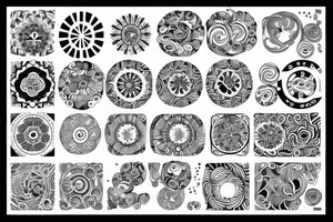 a pattern of circles tattoo idea