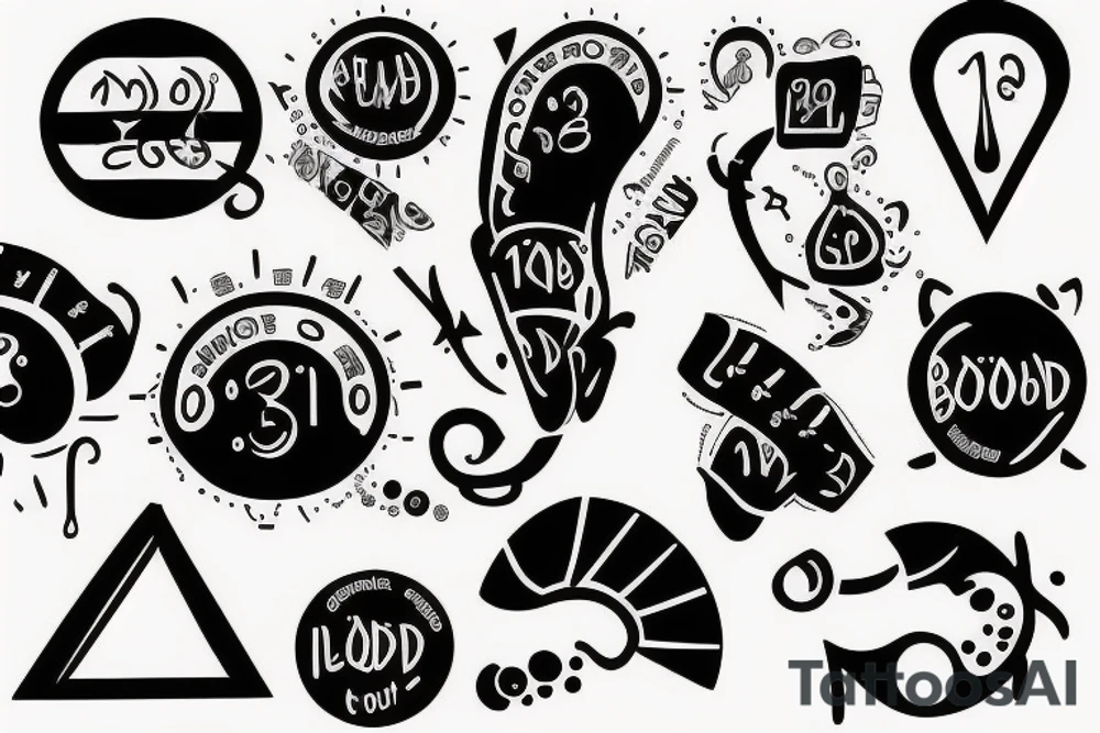 4 positive blood type tattoo idea
