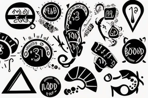 4 positive blood type tattoo idea