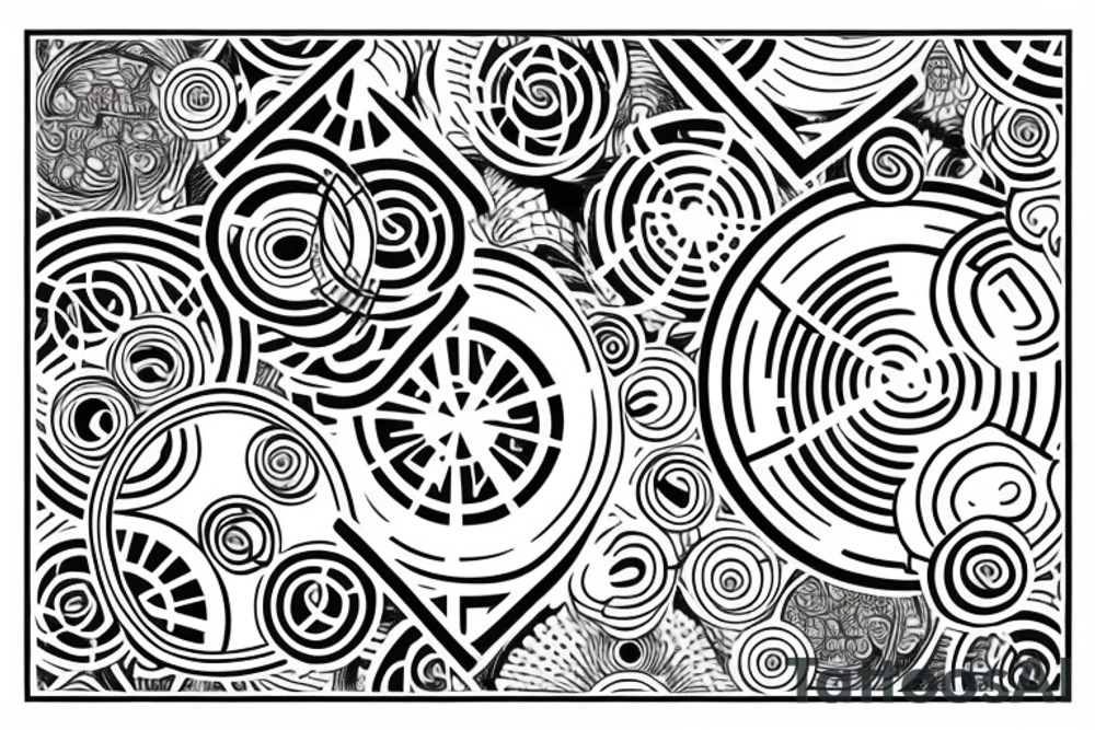 a pattern of circles tattoo idea