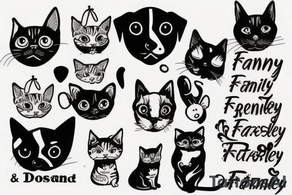 Dog and cat are my family tattoo idea