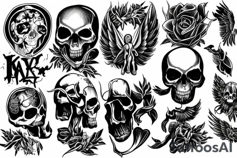 an angel is kicked out of heaven and becomes the angel of death tattoo idea