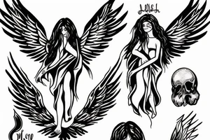 an angel is kicked out of heaven and becomes the angel of death tattoo idea