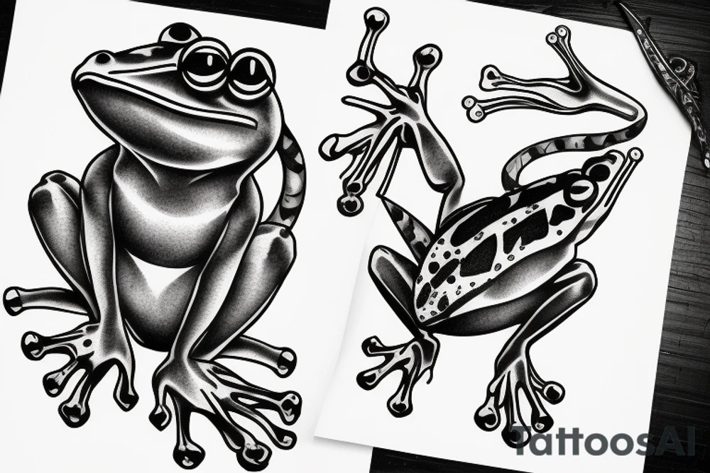 Frog with blade tattoo idea
