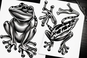 Frog with blade tattoo idea