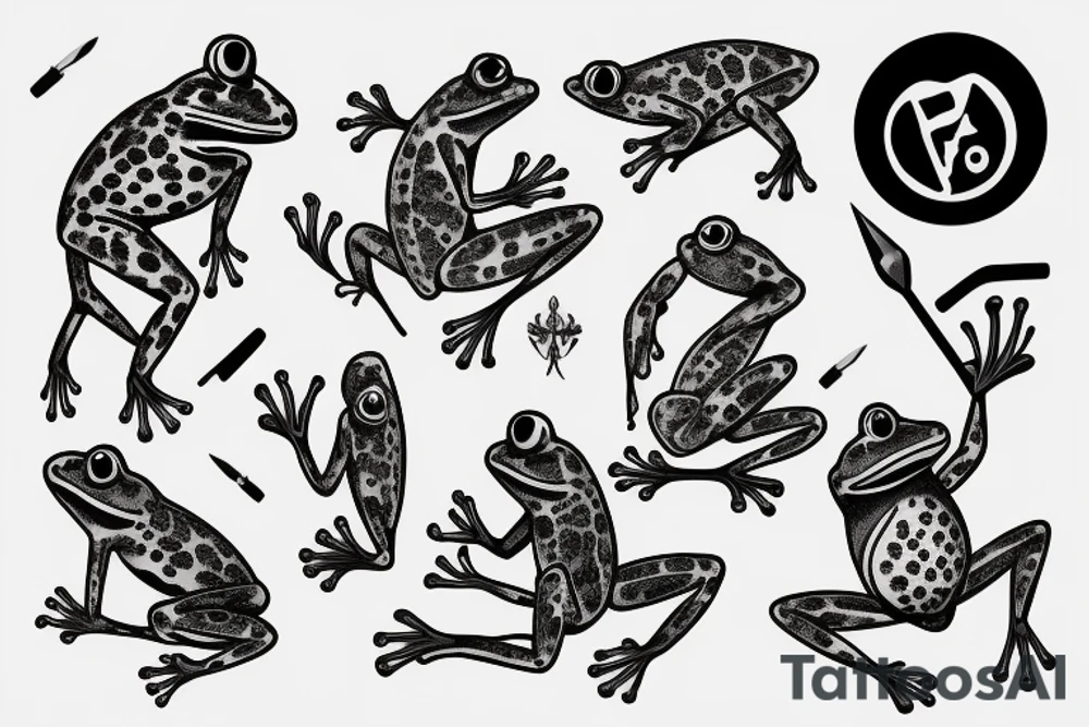 Frog with blade tattoo idea