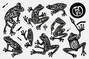 Frog with blade tattoo idea