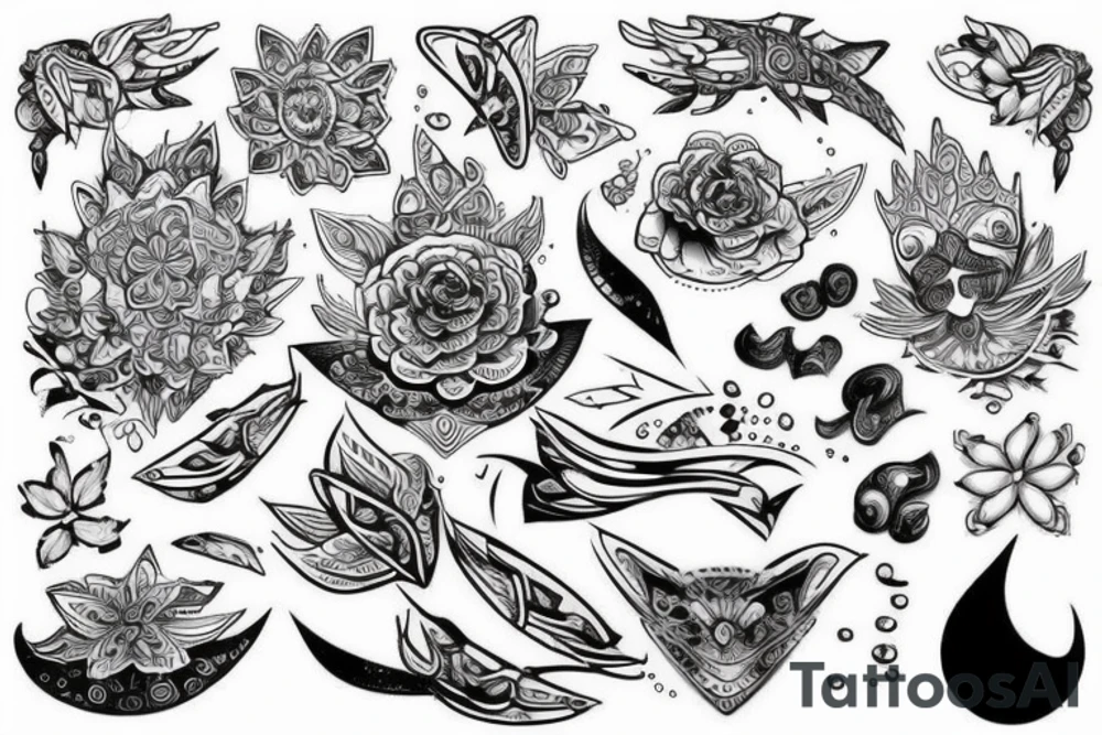 Акула выпрыгивает из воды с открытой пастью tattoo idea