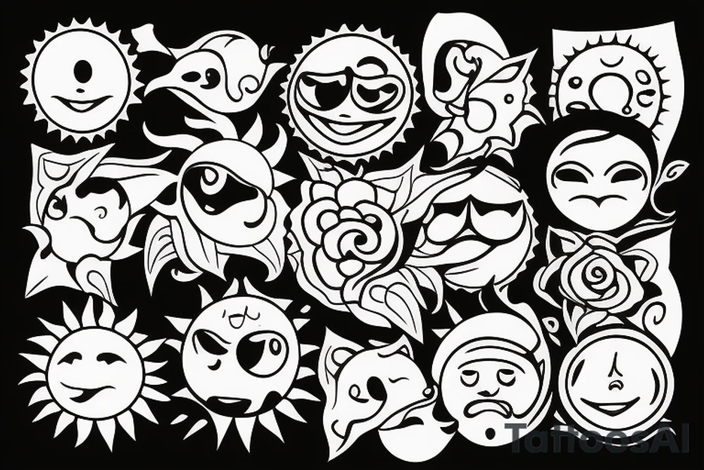 Sun smile tattoo idea