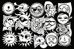 Sun smile tattoo idea