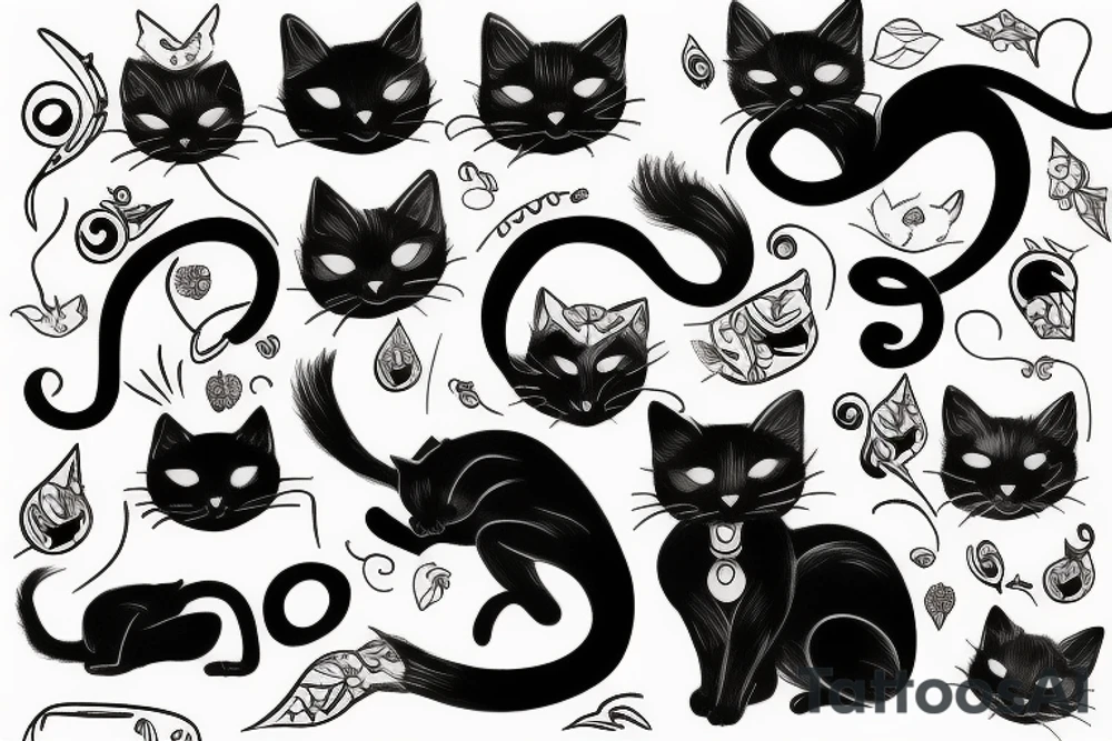 Black cat tattoo idea