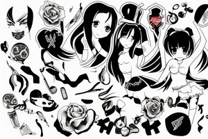 Arsenal fc with anime girl tattoo idea