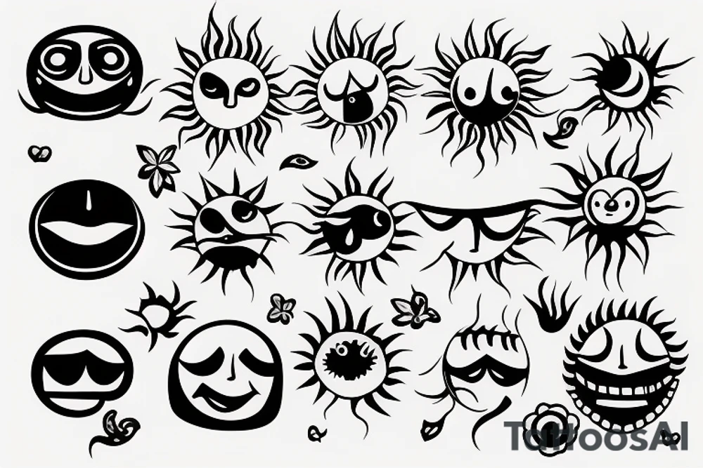 Sun smile tattoo idea