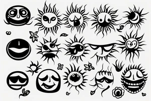 Sun smile tattoo idea