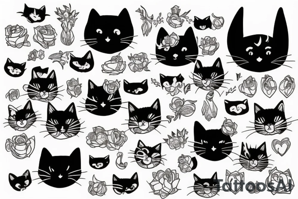 Black cat tattoo idea
