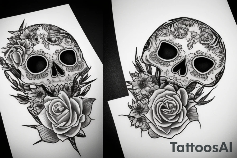 Cat skull tattoo idea