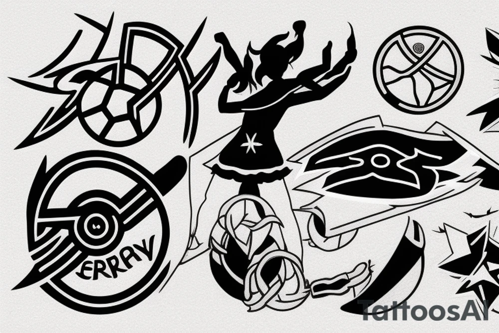 Arsenal fc logo with anime girl tattoo idea