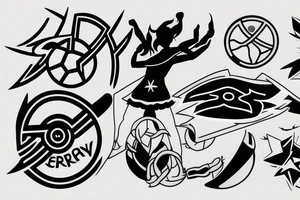 Arsenal fc logo with anime girl tattoo idea