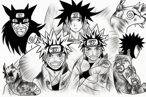 Naruto and kurama tattoo idea