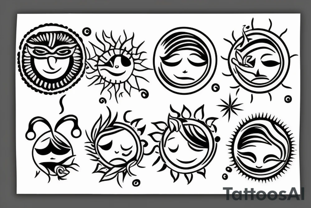 Sun smile tattoo idea