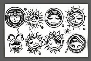 Sun smile tattoo idea