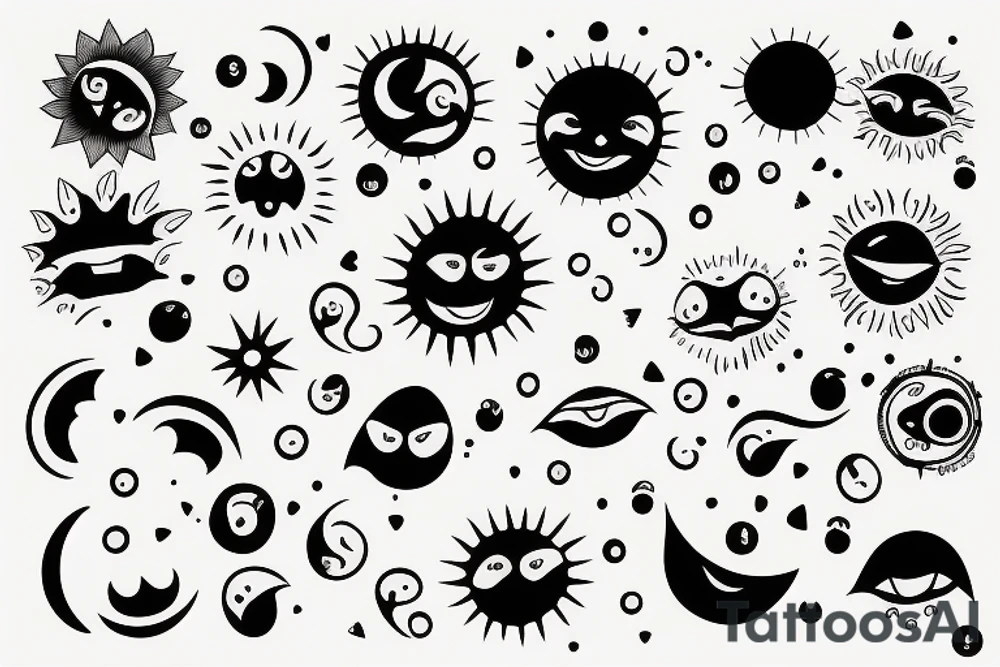 Sun smile tattoo idea