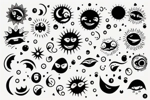 Sun smile tattoo idea