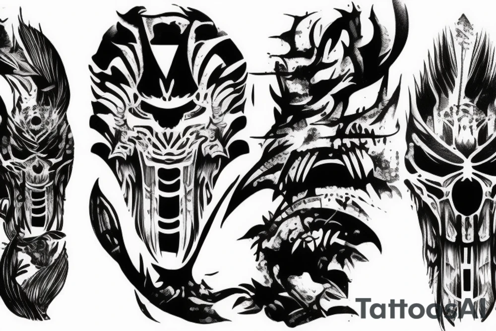 Predator from the original movie sleeve tattoo idea