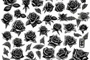 Black Rose with dollars tattoo idea
