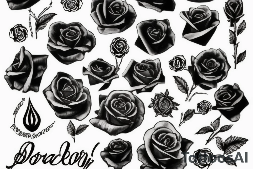Black Rose with dollars tattoo idea