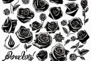 Black Rose with dollars tattoo idea