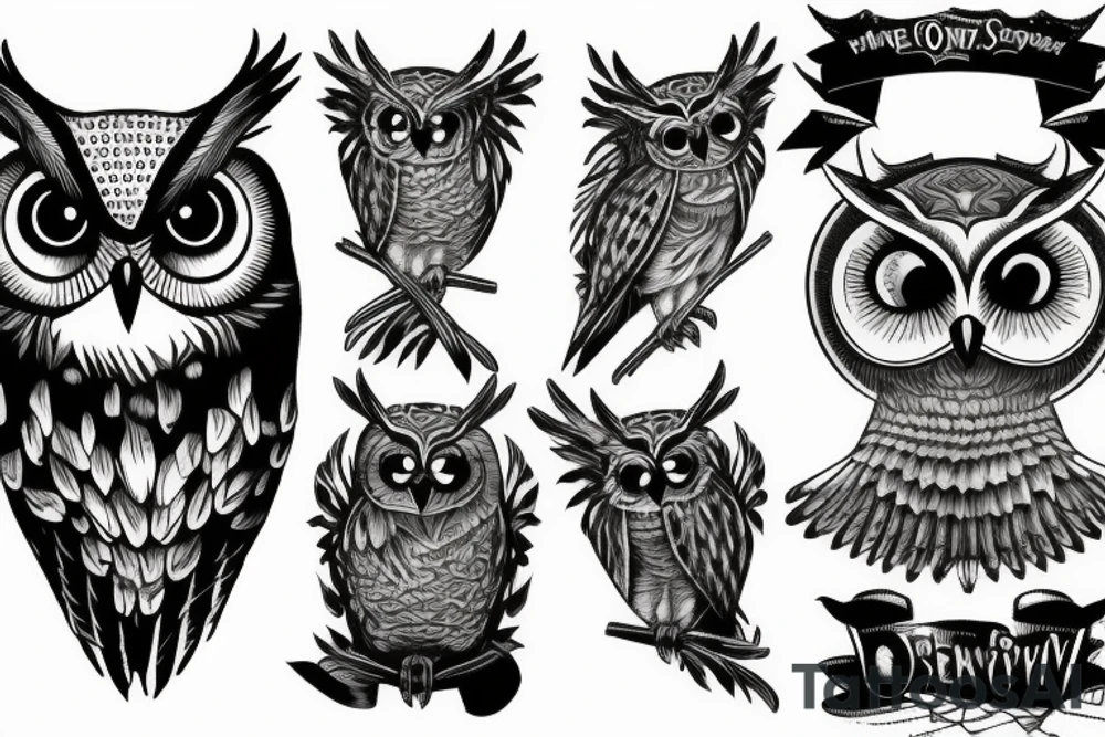 owl with a gun tattoo idea