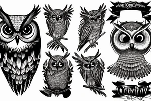 owl with a gun tattoo idea
