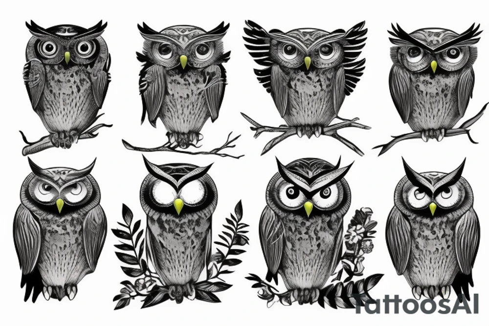 owl with a gun tattoo idea