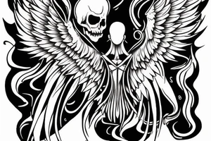 an angel is kicked out of heaven and becomes the angel of death tattoo idea