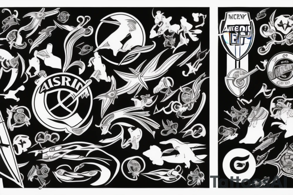 Arsenal fc logo with anime girl tattoo idea