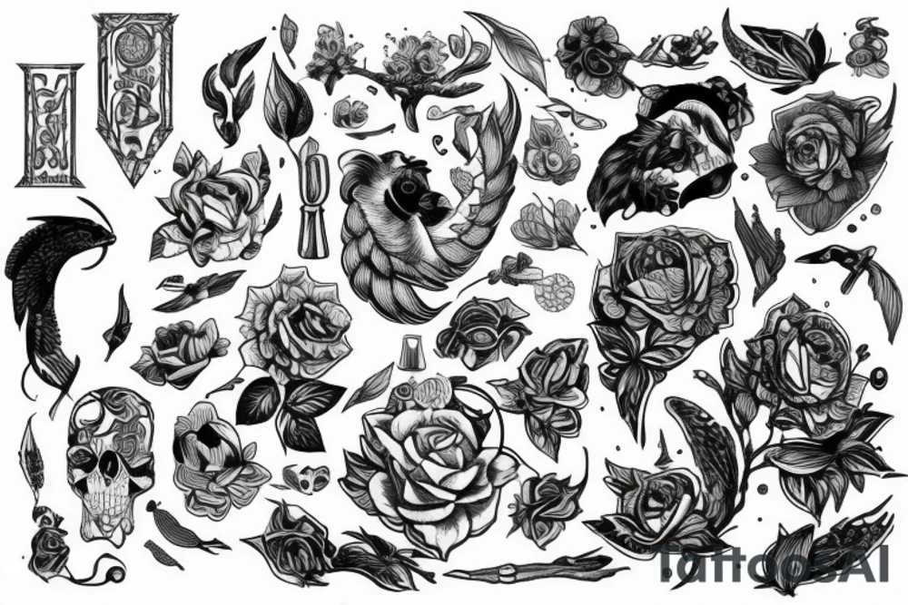 Крест с венком и крыльями tattoo idea