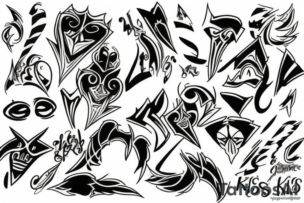 kiss tattoo idea