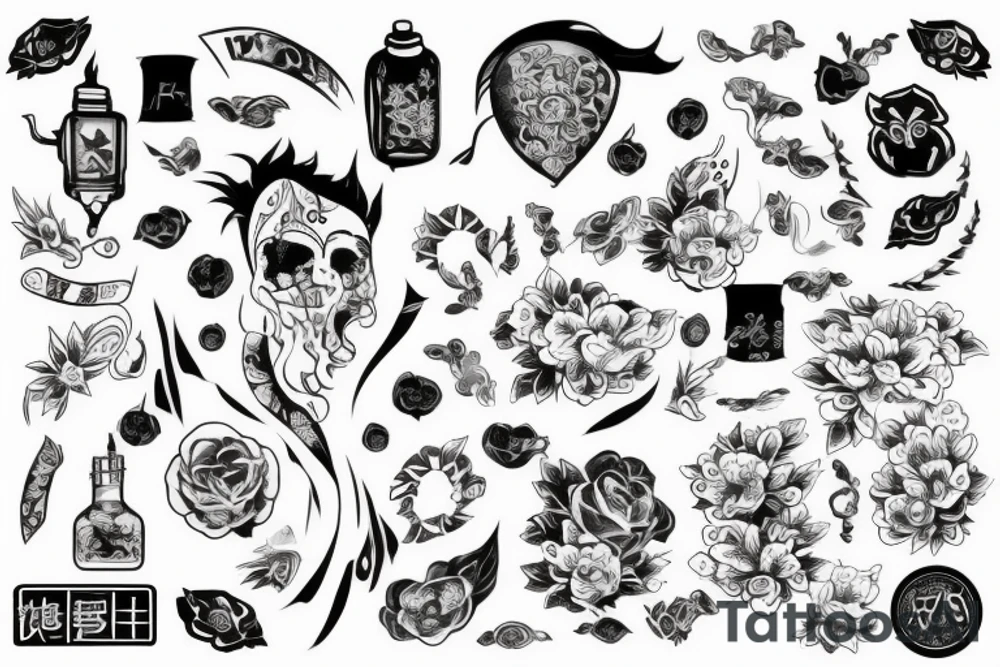 Красивые девочки из аниме tattoo idea