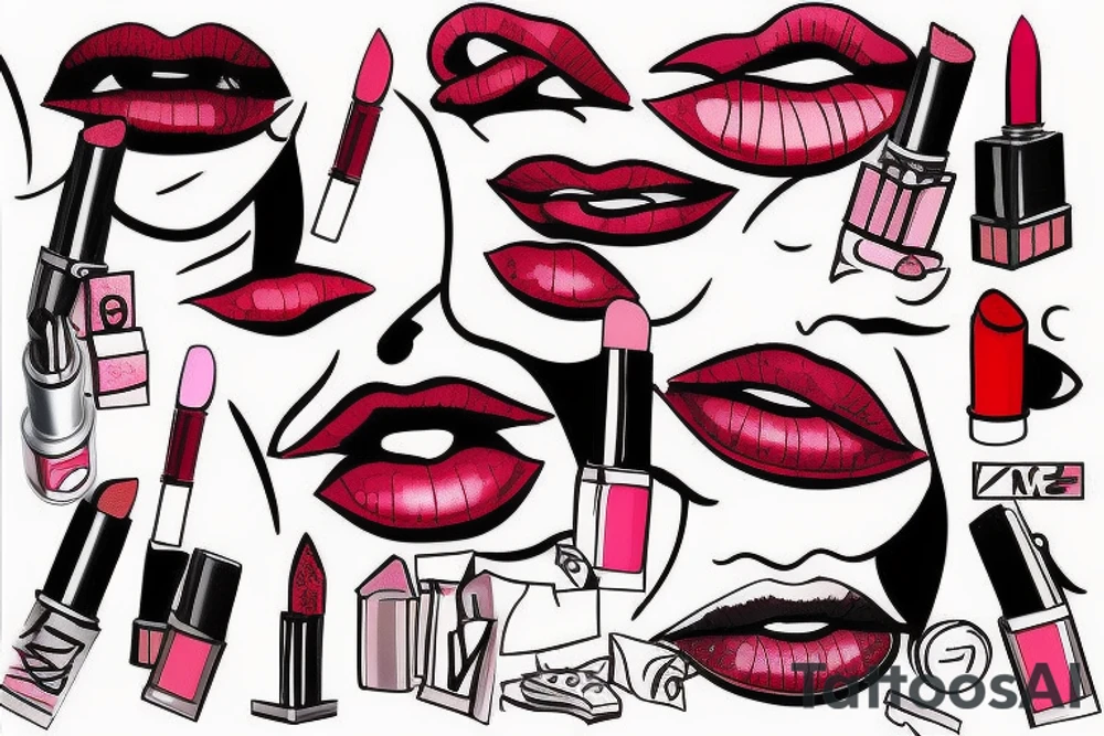 lipstick mark after kiss tattoo idea