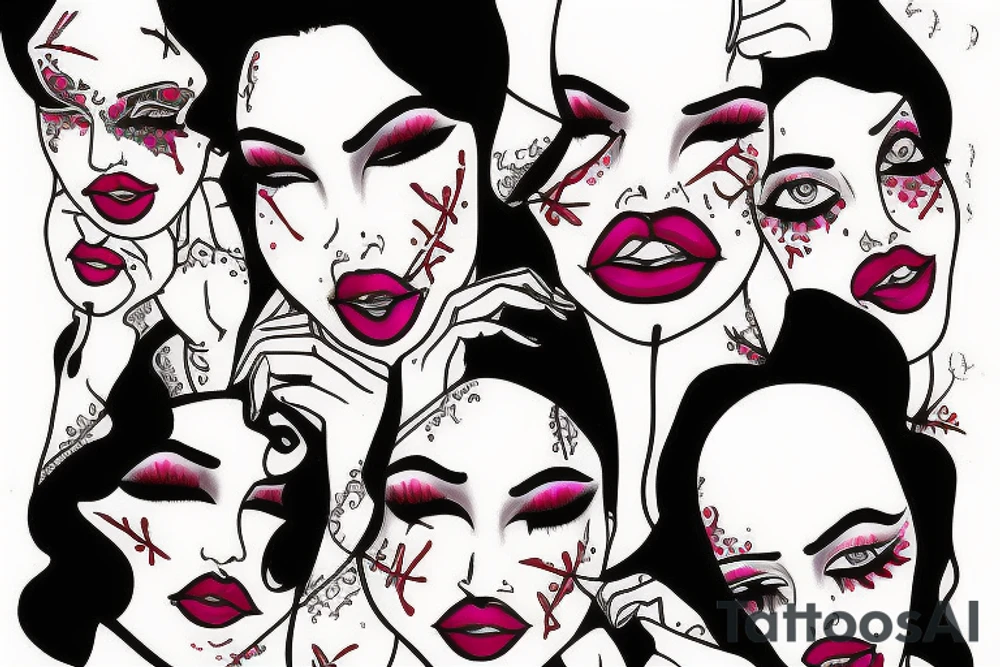 lipstick mark after kiss tattoo idea