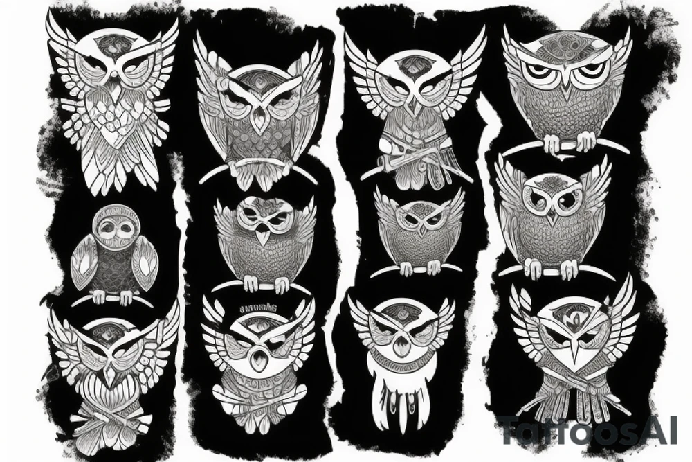 owl with a gun tattoo idea