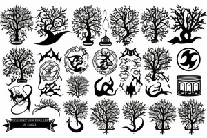 Tree of good and evil is a candle holder tattoo idea