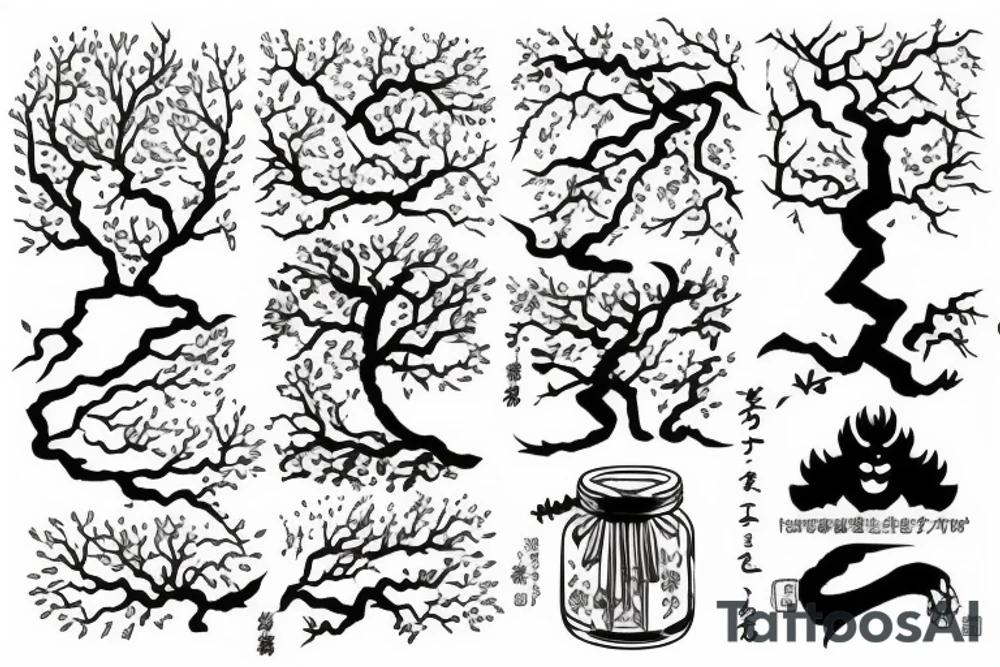 Tree of good and evil is a candle holder tattoo idea