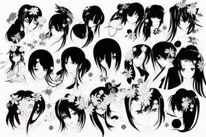 beautiful anime girls tattoo idea