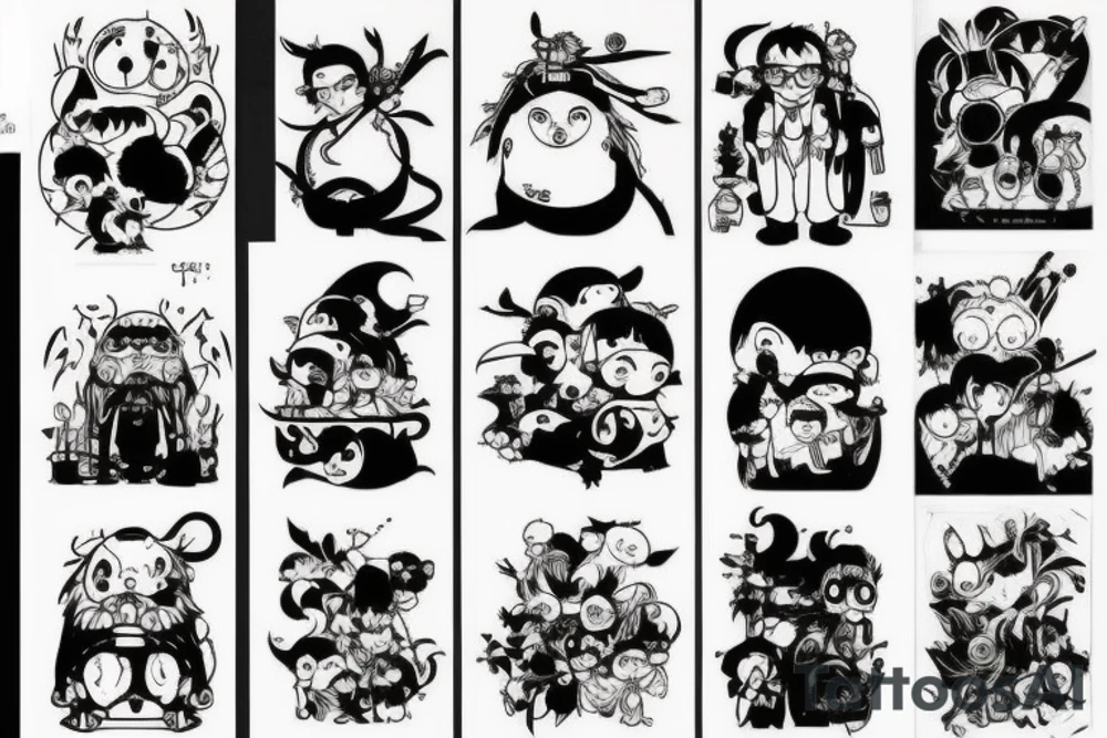 Many characters miyazaki together tattoo idea